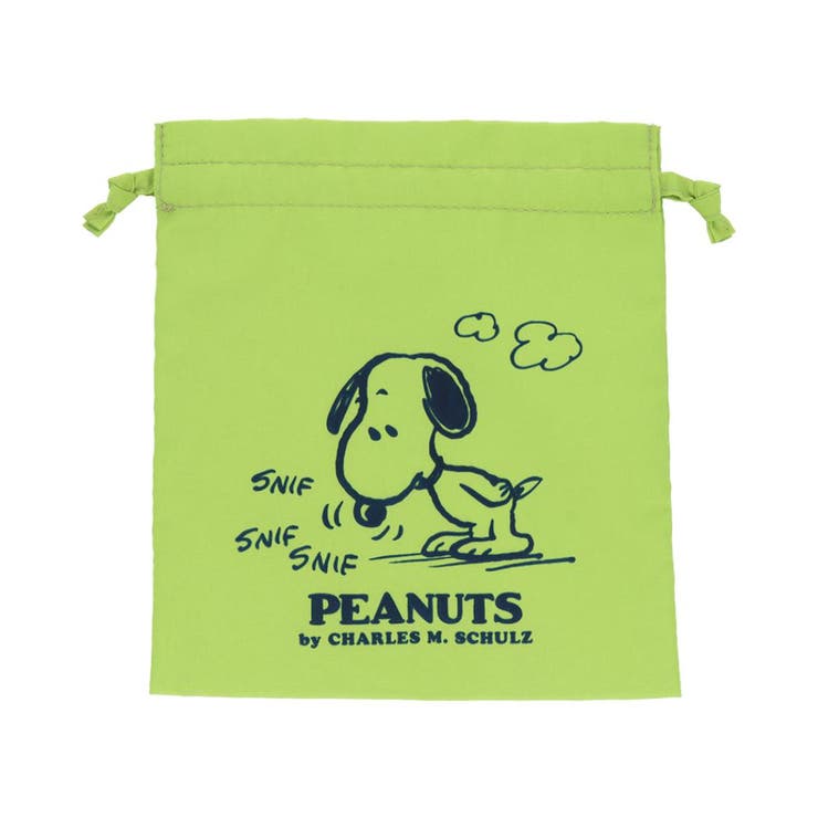 cinemacollection スヌーピー 巾着袋 パフプリント巾着 きんちゃくポーチ PNAT11 ライトグリーン ピー..