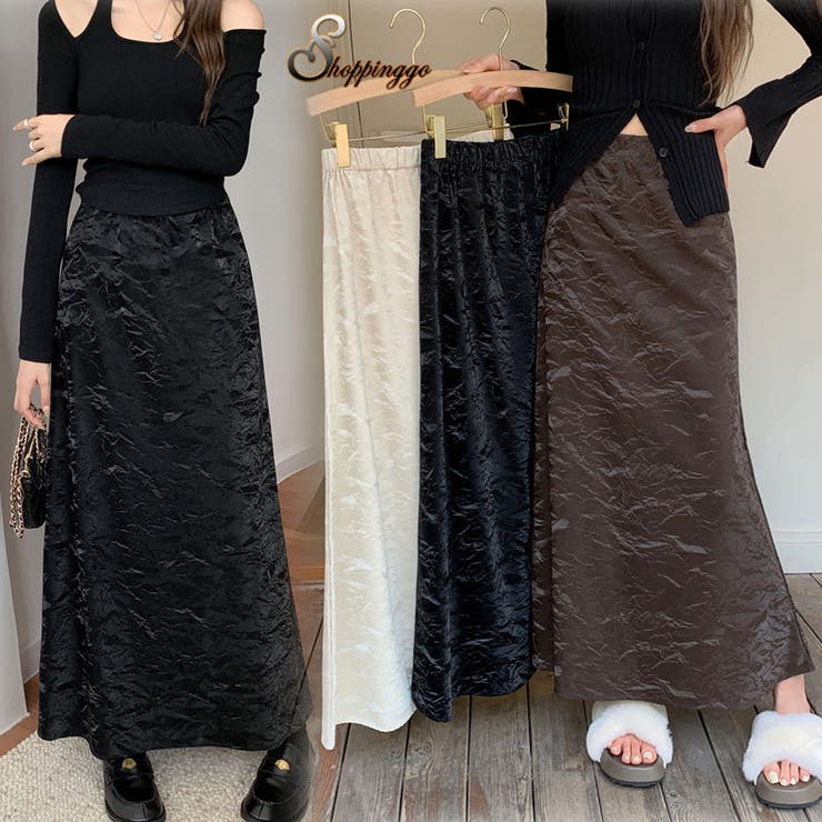 【10％OFFクーポン！11/27(木)1:59まで】shoppinggo ロングスカート ハイウエスト マキシ丈 Aラインスカート ゆったり 体型カバー オシャレ 着痩せ 体型カバー ペンシルスカート オールシーズン スカート