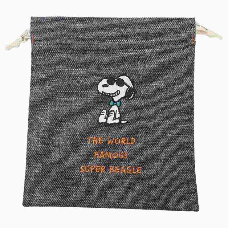 cinemacollection スヌーピー 巾着袋 巾着 ボウタイ BK ジョークール ピーナッツ マリモクラフト 小物入れ きんちゃくポーチ キャラクター グッズ 浴衣・着物