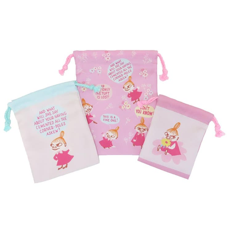 cinemacollection ムーミン 巾着袋 3P巾着 きんちゃくポーチ3枚セット リトルミイフェア フラワー 北欧 マリモクラフト 小物入れ キャラクター グッズ 浴衣・着物