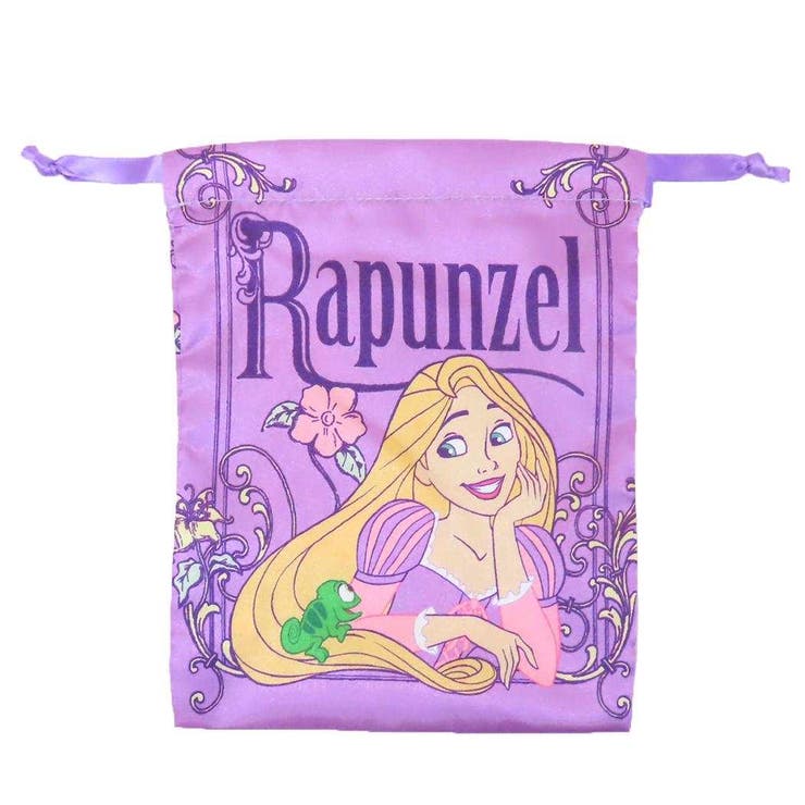 cinemacollection 塔の上のラプンツェル 巾着袋 リボン巾着 きんちゃくポーチ ロゴ ディズニープリンセ..