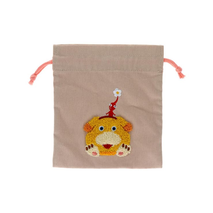 【10％OFFクーポン！11/27(木)1:59まで】cinemacollection ピクミン 巾着袋 サガラ刺繍巾着 ベージュ ..