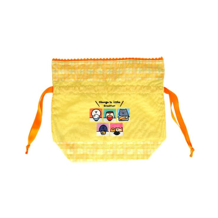 【10％OFFクーポン！本日実施中】cinemacollection お文具といっしょ 巾着袋 マチ付ききんちゃく 和食 サンスター文具 小物入れ キャラクター グッズ 浴衣・着物