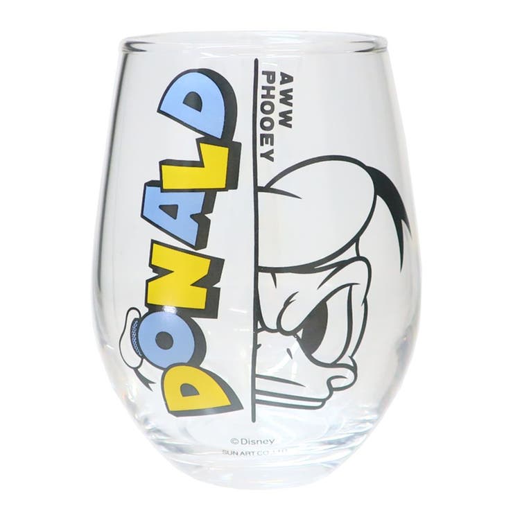 【10％OFFクーポン！本日実施中】cinemacollection ドナルドダック ガラスコップ 丸グラス フェイス ディズニー サンアート プレゼント キャラクター グッズ 食器・キッチン用品