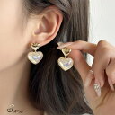 【8/11まで5%OFFクーポン】shoppinggo ピアス ハート キラキラ ビジューピアス ロングピアス ゴールド フープピアス きれいめ レディース 人...