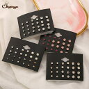 【8/11まで5%OFFクーポン】shoppinggo ピアス セット セットピアス 12ペア スタッドピアス ストーン シンプル 小さめ 定番 おしゃれ アク...