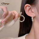 【マラソン期間中 5%OFFクーポン】shoppinggo リングピアス キラキラ ピアス レディース サークルピアス リングピアス かわいい ゴールド 人気アクセサリー ワンポイント ブライダル アクセサリー