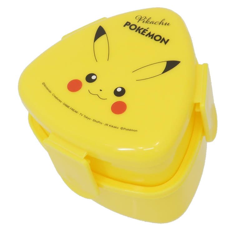 cinemacollection ポケットモンスター お弁当箱 抗菌三角おにぎりランチボックス＆ケース ピカチュウ フェイス 23 ポケモン スケーター 2段 ランチボックス コンパクト 電子レンジ対応 キャラクター グッズ 食器・キッチン用品