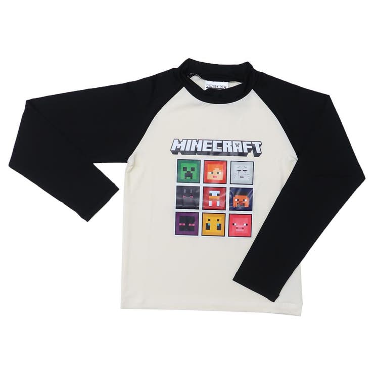 【10％OFFクーポン！1/16(金)1:59まで】cinemacollection マインクラフト 水着 ラッシュガード 長袖Tシャツ ブラック Minecraft カイタックファミリー キッズ 子ども ジュニア プール 海 ゲームキャラクター グッズ
