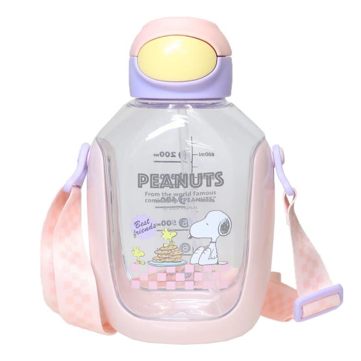 cinemacollection スヌーピー 水筒 ワンプッシュストローボトル 80sカフェ ピーナッツ スケーター ストロー飲み キッズ キャラクター グッズ 食器・キッチン用品