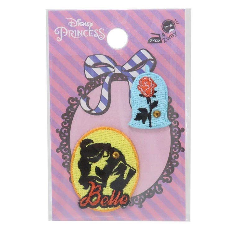 【10％OFFクーポン！1/16(金)1:59まで】cinemacollection 美女と野獣 ワッペン ぷちぷんと 2枚入り ベル ディズニープリンセス 社コッカ 手芸用品 刺繍 ししゅう キャラクター グッズ ファッション雑貨