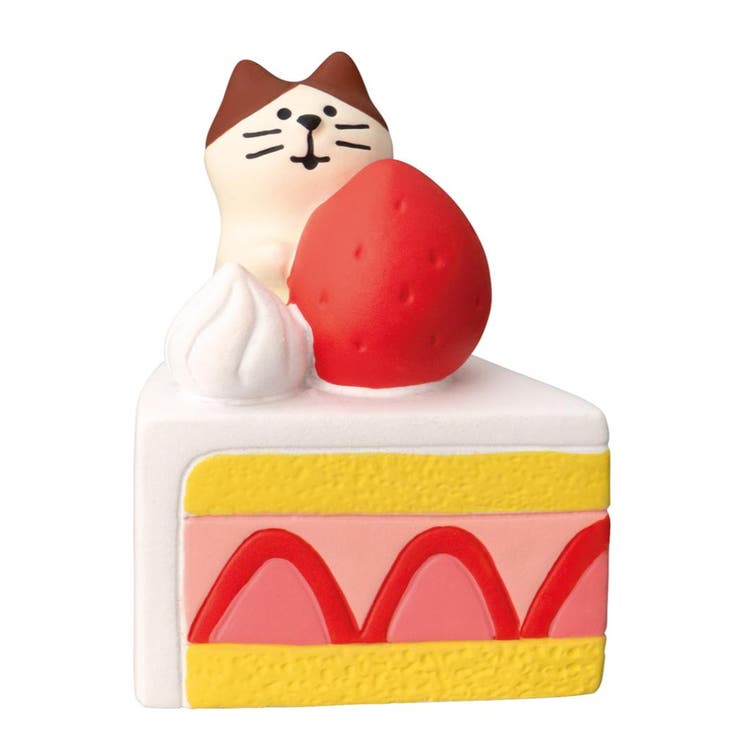 cinemacollection コンコンスイーツパーラー マスコット ちびねこ いちごケーキ デコレ プレゼント インテリア かわいい グッズ 寝具・インテリア雑貨