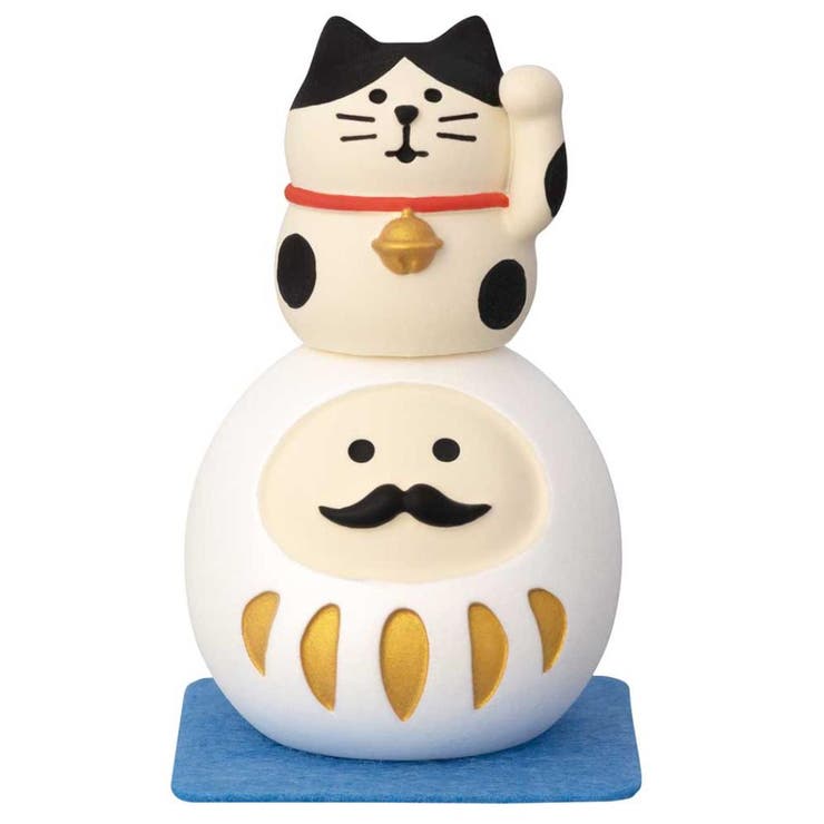 【10％OFFクーポン！配布中！】cinemacollection concombre まったり合格祈願 マスコット 猫のせだるま 白 デコレ ギフト雑貨 プレゼント かわいい 学生 中学生 高校生 受験生 グッズ 寝具・インテリア雑貨