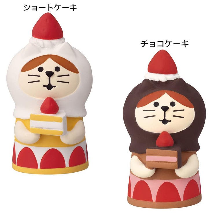 cinemacollection ジャンボないちごフェア マスコット ねこずきん concombre ショートケーキ チョコケーキ デコレ ミニチュア オブジェ ディスプレイ 置物 グッズ 寝具・インテリア雑貨