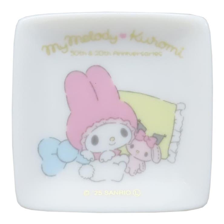 cinemacollection マイメロディ＆クロミ ミニプレート プチ角小皿 マイメロディ50th＆クロミ20th マイメロディ サンリオ 金正陶器 食器 かわいい キャラクター グッズ 食器・キッチン用品