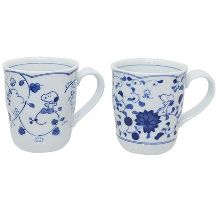 cinemacollection スヌーピー マグカップ ペアマグ 2個セット 藍唐草 ピーナッツ 金正陶器 ギフト 雑貨..