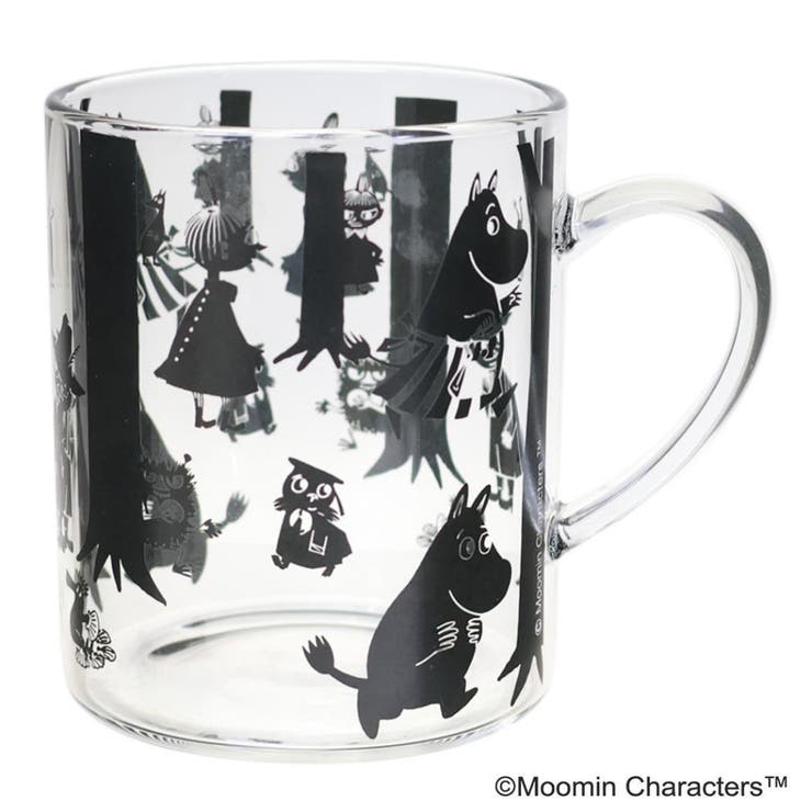 cinemacollection ムーミン マグカップ 耐熱ストレートマグ 300ml 木のパターン ブラック 北欧 タカサ..