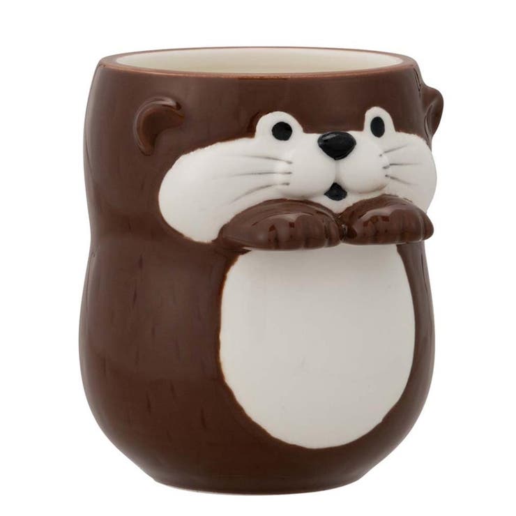 cinemacollection カワウソカフェ 湯飲み そっとそえ手湯呑 カワウソ チョコ アニマル デコレ プレゼン..