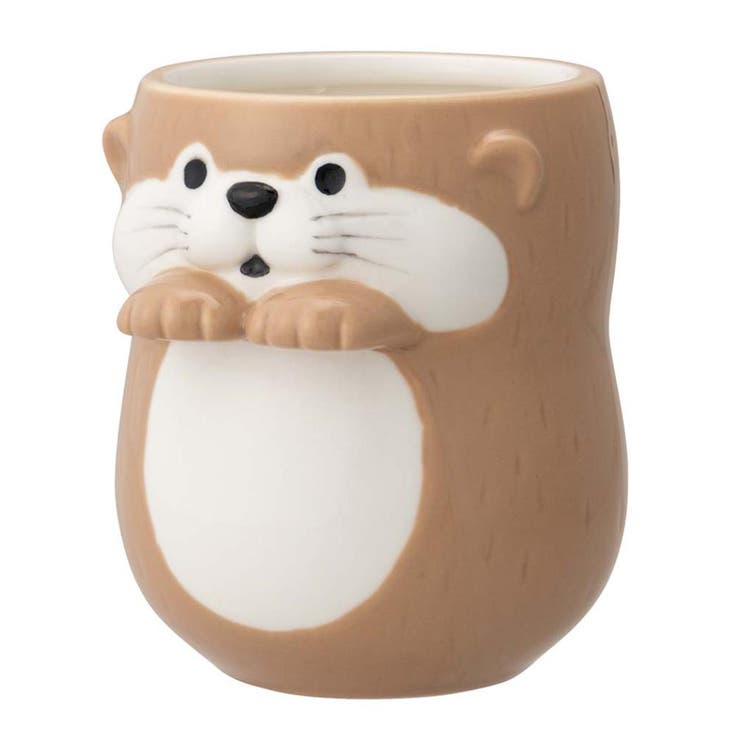 cinemacollection カワウソカフェ 湯飲み そっとそえ手湯呑 カワウソ ラテ アニマル デコレ プレゼント..