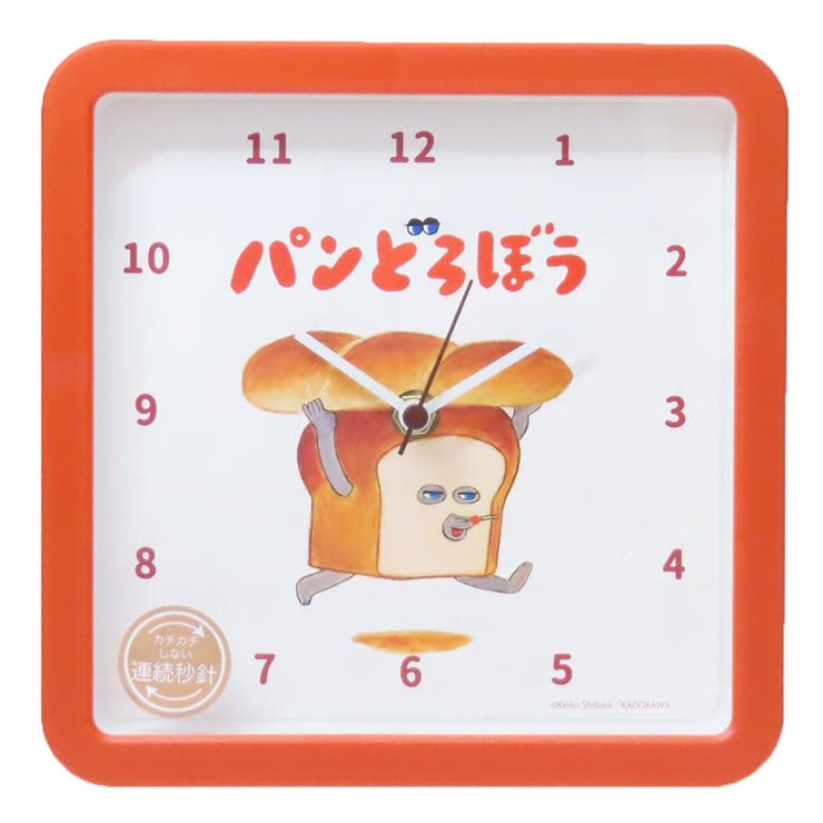 cinemacollection パンどろぼう 壁掛け時計 スクエアウォールクロック レッド ティーズファクトリー プ..