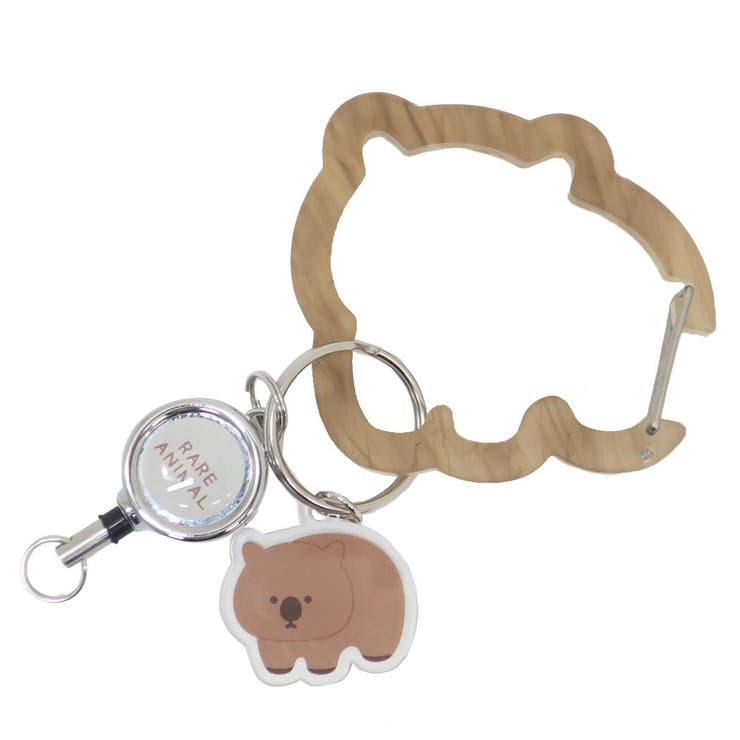 cinemacollection レアアニマル キーホルダー リール付きアクリルカラビナ ウォンバット アニマル クー..