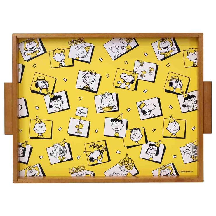 【10％OFFクーポン！本日実施中】cinemacollection スヌーピー お盆 ウッドトレー 75周年デザイン パーティ ピーナッツ ナガノファクトリー トレイ キャラクター グッズ 食器・キッチン用品