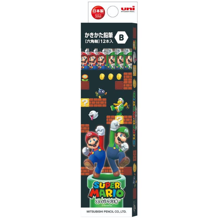 cinemacollection スーパーマリオ 鉛筆 六角軸えんぴつ12本セットB uni 新入学 nintendo 三菱鉛筆 小学生 新学期 書きやすい キ...