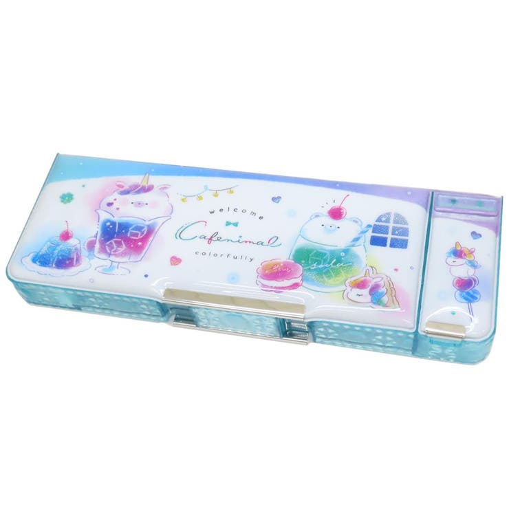 cinemacollection カフェニマル 筆箱 消しゴムポケット付両面開きペンケース 新入学 カミオジャパン 新学期準備文具 かわいい グッズ 文房具