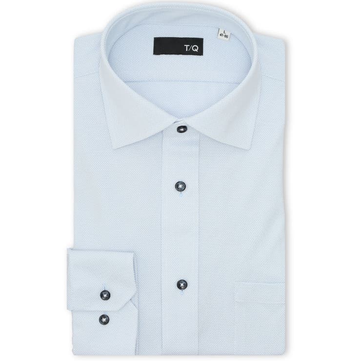 TAKA-Q MEN プライムフレックス NEWスタンダードフィット ワイドカラー長袖ニットシャツ スーツ