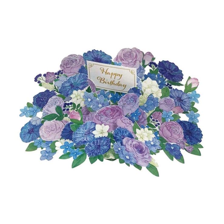 cinemacollection グリーティングカード フローラル FA12-0 ポップアップカード 多目的 フラワーブルー サンリオ バースデーカード お誕生...