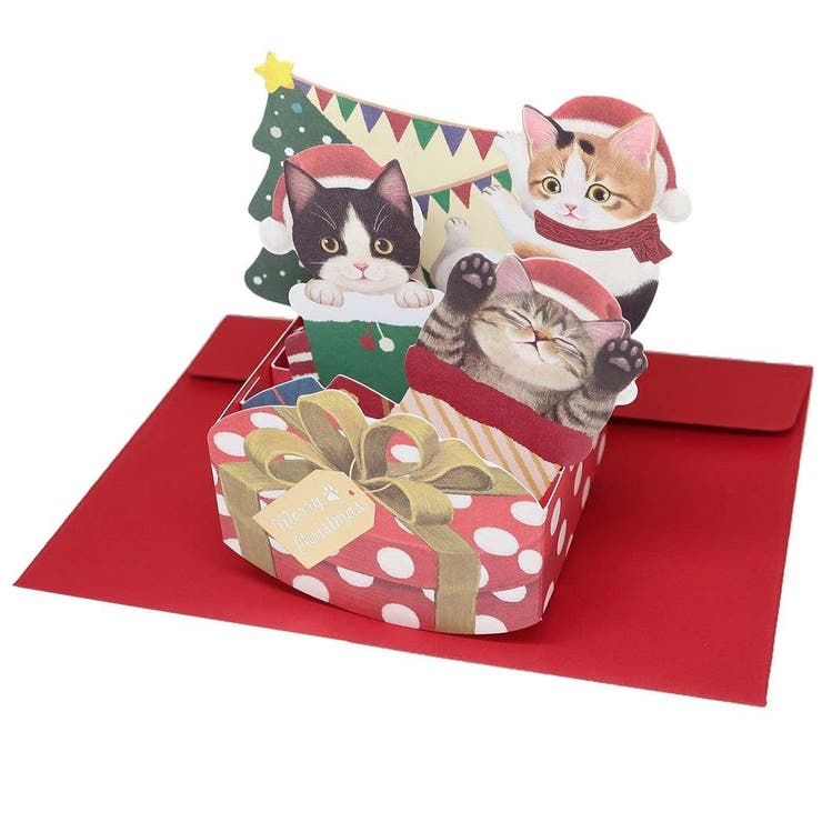 cinemacollection フェリシモ猫部 グリーティングカード クリスマスカード 立体 ポップアップカード ねこ アクティブコーポレーション ギフト雑貨...