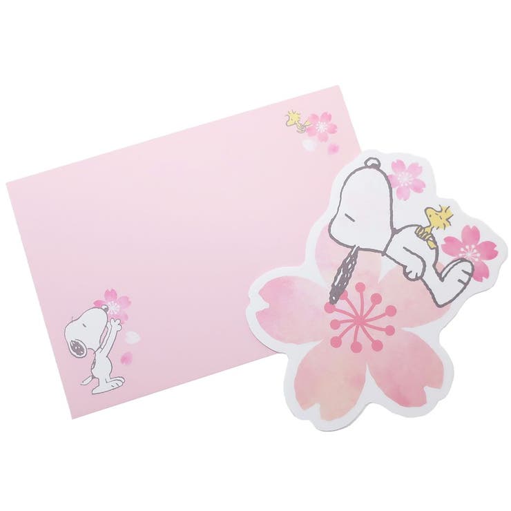cinemacollection スヌーピー レターセット ダイカットミニレター さくら 春 ピーナッツ S&C 手渡し手紙セット ミニ便箋&ミニ封筒 キャラク...