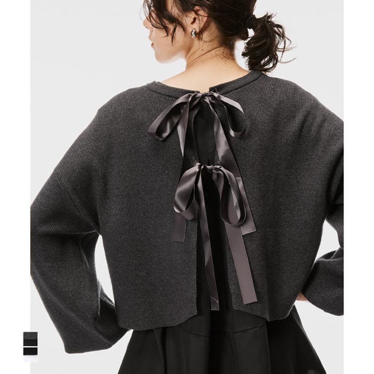 【20％OFFクーポン配布中！10/25(土)23:59まで】coca きれい見えと着回し力を兼ね備えた、前後2WAYニットセットブラウス トップスのサムネイル