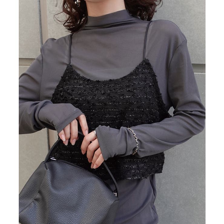 CORNERS ネップラメボーダービスチェ トップス