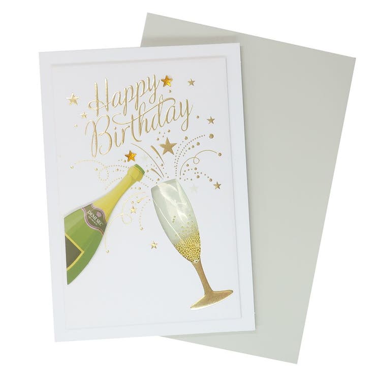 cinemacollection グリーティングカード ハンドメイドカード バースデー GE-75 シャンパン アクティブコーポレーション 誕生日 メッセージカ...