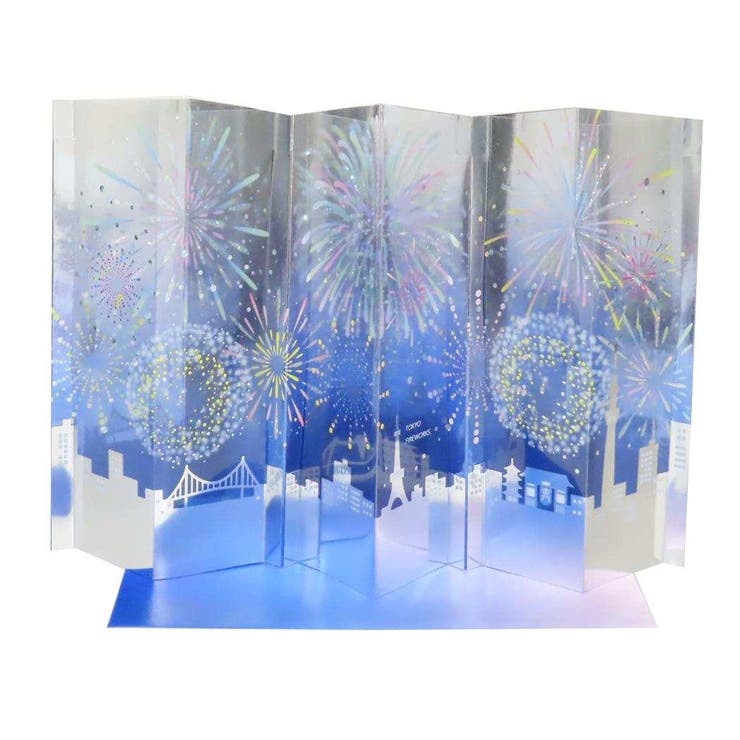 cinemacollection グリーティングカード ジャバラカード 花火2 APJ メッセージカード サマーカード 立体的 グッズ 文房具