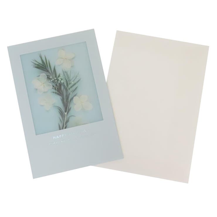 cinemacollection グリーティングカード フローラルパレットカード バースデー グレイッシュブルー APJ メッセージカード 定形内郵便 誕生日 グッズ 文房具