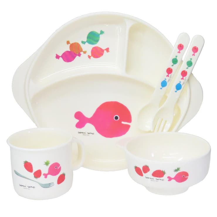 cinemacollection 五味太郎 食器セット 食器ギフトセット きんぎょがにげた ホワイト 学研ステイフル こども食器ギフトセット 絵本キャラクター グッズ 食器・キッチン用品