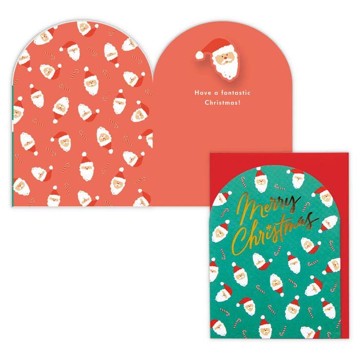 cinemacollection クリスマスカード 海外デザインカード バネサンタフェイス 日本ホールマーク Xmas メッセージカード グッズ 文房具