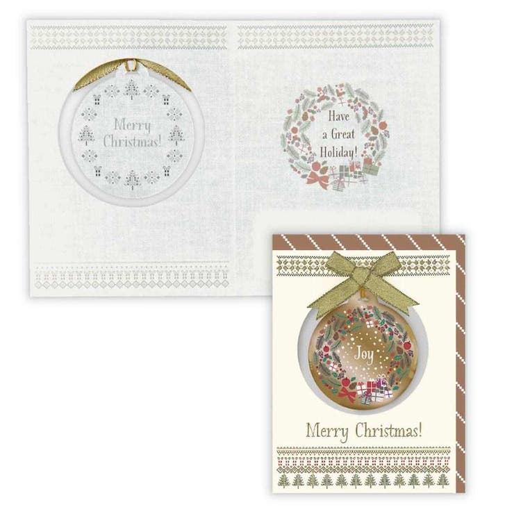 cinemacollection クリスマスカード 二つ折りカード ホワイトリースオーナメント2 日本ホールマーク Xmas メッセージカード グッズ 文房具