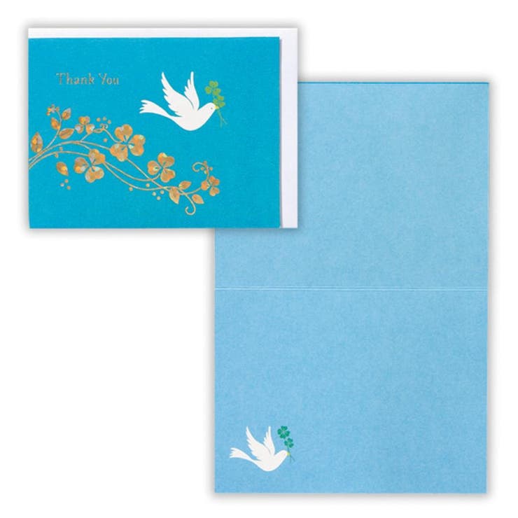 cinemacollection グリーティングカード 鳥とクローバー2 日本ホールマーク ありがとう メッセージカード おしゃれ グッズ 文房具