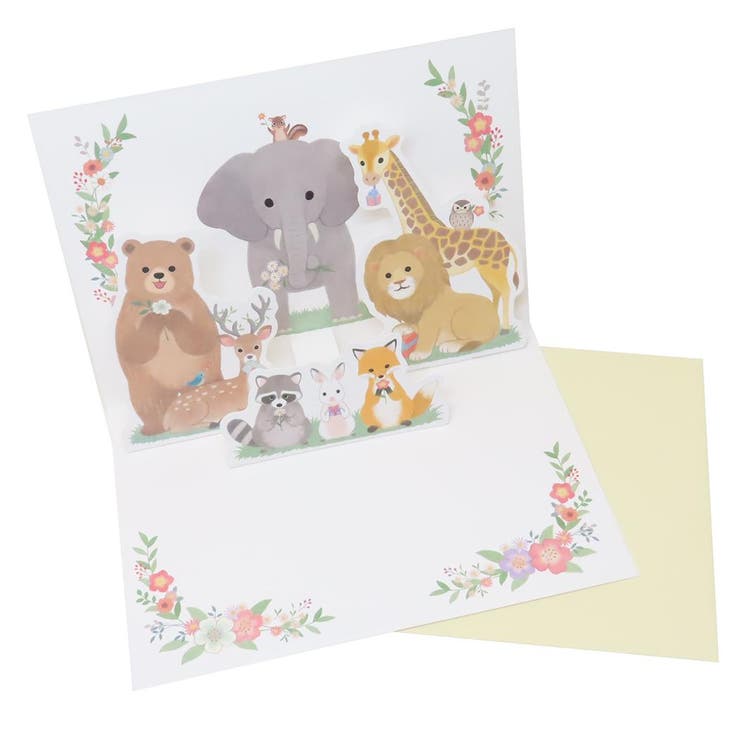 cinemacollection グリーティングカード アニマルPOP UPカード 多目的 アクティブコーポレーション メッセージカード ギフトカード お祝い ...