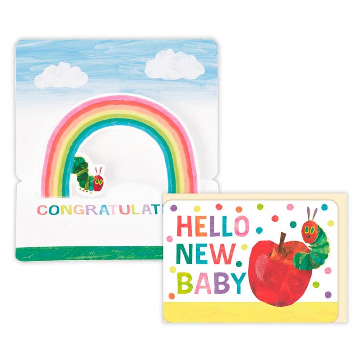 【ポイント2倍＆クーポン！3/11(水) 1:59まで】cinemacollection はらぺこあおむし グリーティングカード 赤ちゃん誕生お祝い 立体カード HCハローニューベイビー エリックカール 日本ホールマーク バースデーカード 絵本キャラ