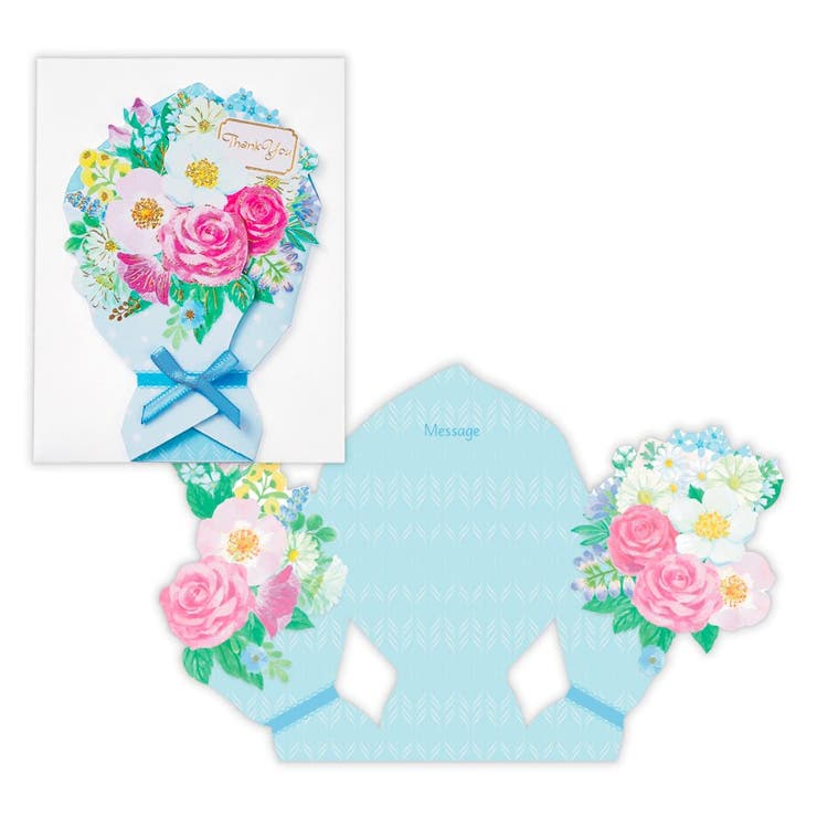 cinemacollection ミニカード ありがとう HACブルーブーケ 日本ホールマーク サンキューカード メッセージカード グッズ 文房具