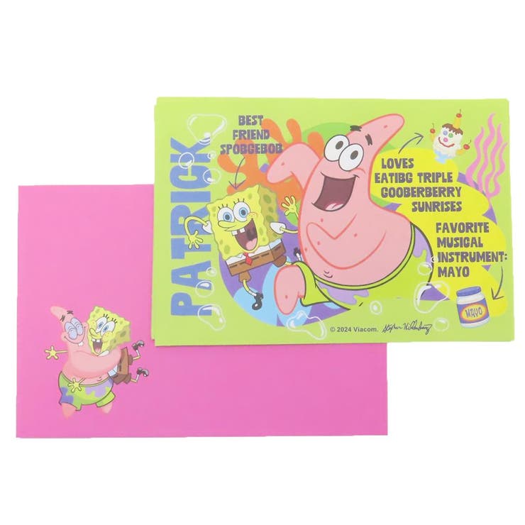 cinemacollection スポンジボブ 手渡し手紙セット ダイカットミニレター SB パトリックと花 S&C ミニ便箋&ミニ封筒 キャラクター グッズ ...