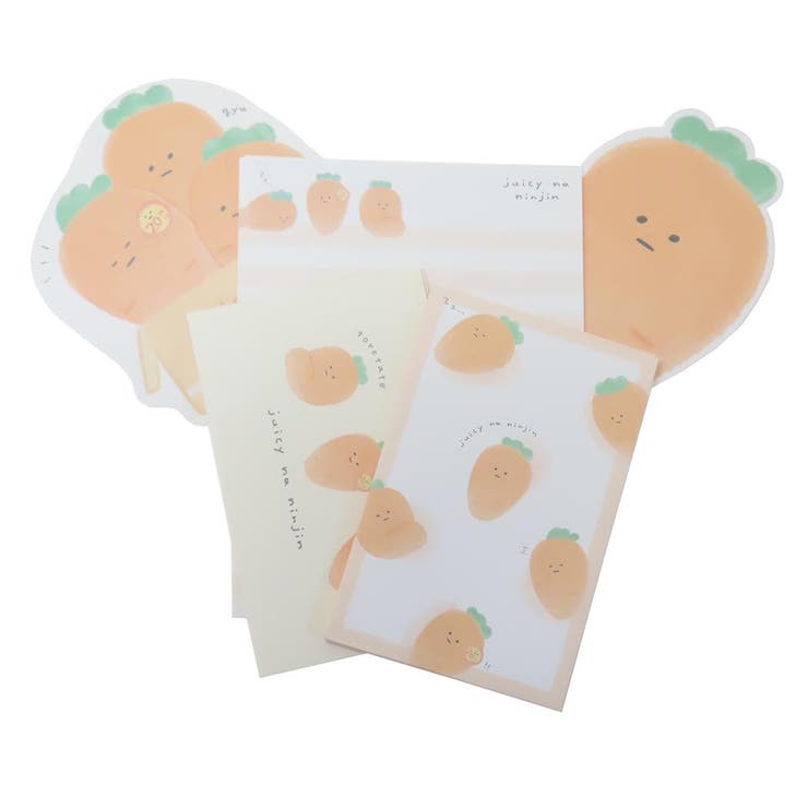 cinemacollection ジューシーなおやさい レターセット ダイカットキャラレター にんじん カミオジャパ..
