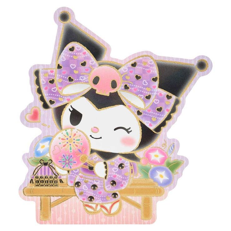 【ポイント2倍＆クーポン！3/11(水) 1:59まで】cinemacollection クロミ グリーティングカード シヨチユウJSP 35-5 1枚入り サマー クロミ縁台に座る サンリオ 暑中お見舞い キャラクター グッズ 文房具