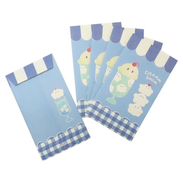 cinemacollection ふぁな ぽち袋 和紙ポチ袋5枚セット おばけクリームソーダ フロンティア お年玉袋 ミニ封筒 金封 和風文具 かわいい グッズ 文房具