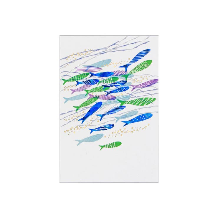 cinemacollection ROKKAKU x misuzu uta みすゞうた POSTCARD ポストカード 1枚入り 大漁 フタバ 箔押し 金子みす...