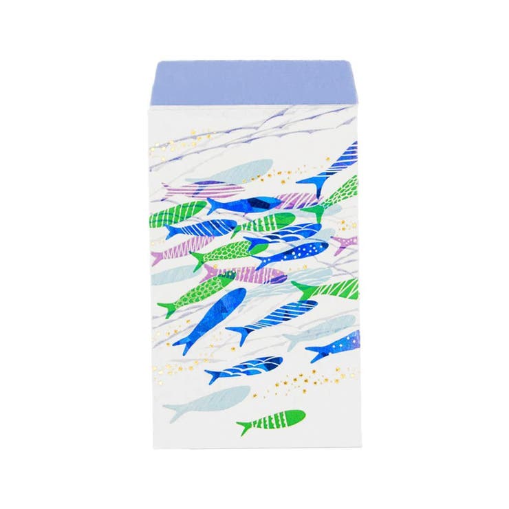 【10％OFFクーポン！3/26(木)1:59まで】cinemacollection ROKKAKU x misuzu uta みすゞうた ポチ袋 ぽち袋 2枚入り 大漁 フタバ 箔押し 金子みすゞ お年玉 お盆玉 グッズ 文房具